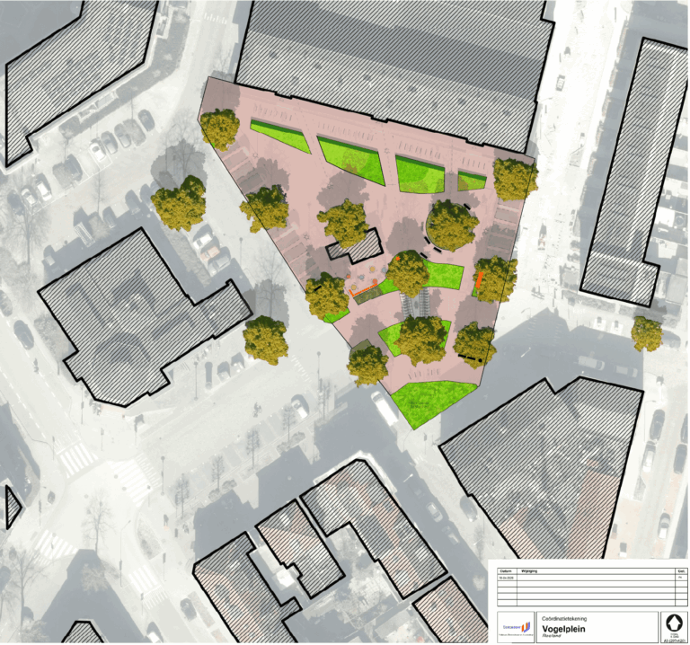 Coördinatietekening Vogelplein onder voorbehoud